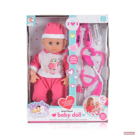 MONI Tutu love Baby Doll BABA 36cm doktor szett - PINK