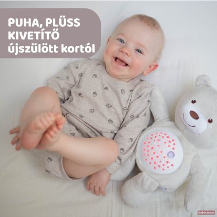 Chicco Baby Bear plüss maci zenélő projektor (éjjelifény) - neutral