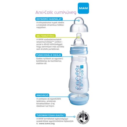 MAM Anti-Colic cumisüveg 260ml 2+hó /több színben/