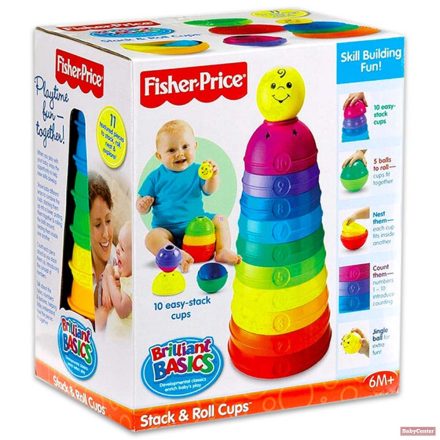 Fisher-Price fejlesztő játék - színes csészepiramis 